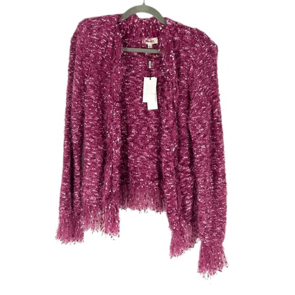 NWT L'Agence Azure Fringe Double Breasted Open Cardigan Blazer - Picture 2 of 8